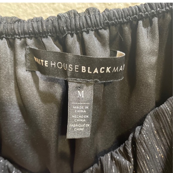 White House Black Market Womens Metallic Shimmer Off Shoulder Ruffle Blouse M - Picture 3 of 10